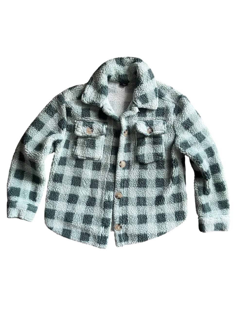 art class Plaid Sherpa Button Jacket